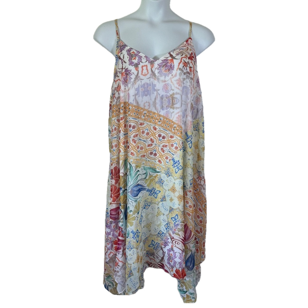 City Chic Multicolor Adjustable Spaghetti Straps V-Neckline Zambia Maxi Dress